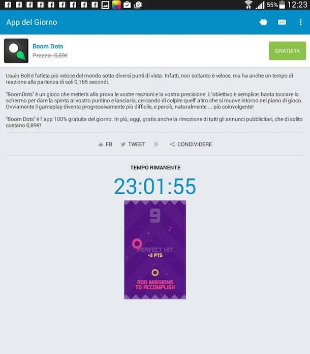 Screenshot di App del Giorno