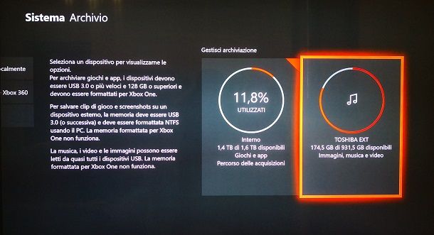 Scaricare giochi Xbox One su hard disk