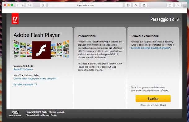 Come installare Flash Player