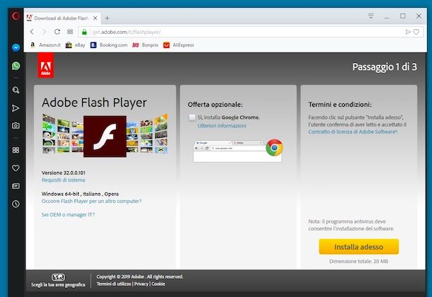 Come installare Flash Player