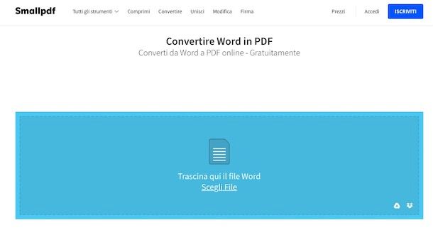 Come convertire DOC in PDF