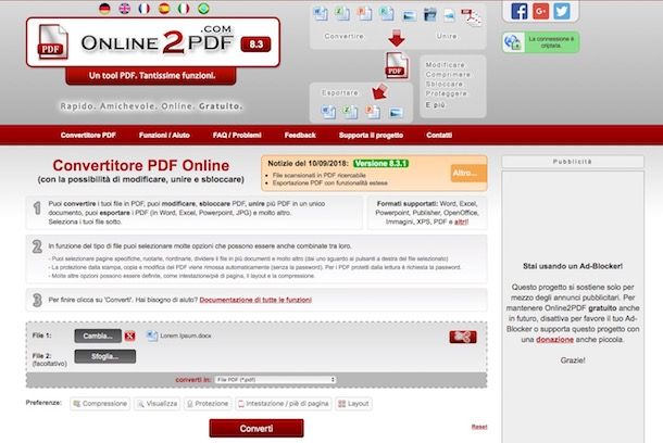 Come convertire DOC in PDF