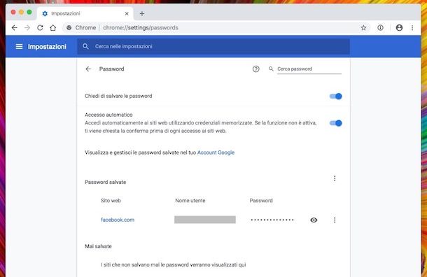 Come scoprire password Facebook senza cambiarla
