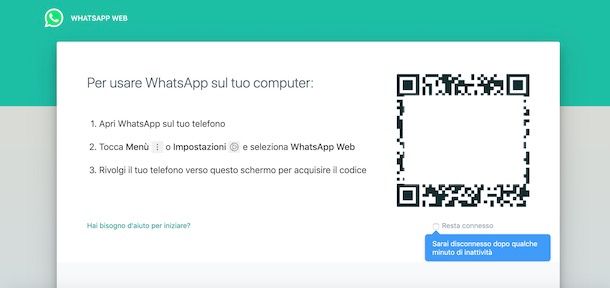 Accedere a WhatsApp Web