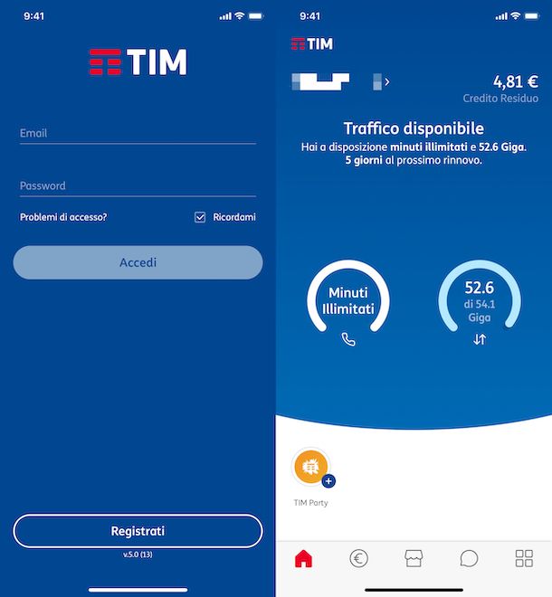 Conoscere il credito TIM dall'app MyTIM
