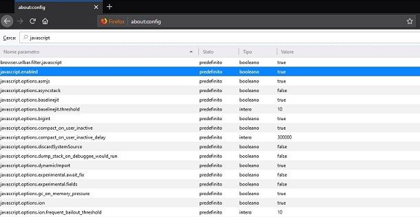 Abilitare JavaScript su Firefox da PC