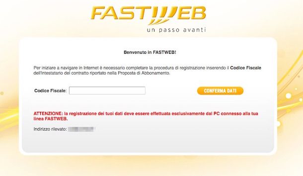 Screenshot che mostra come configurare router Fastweb