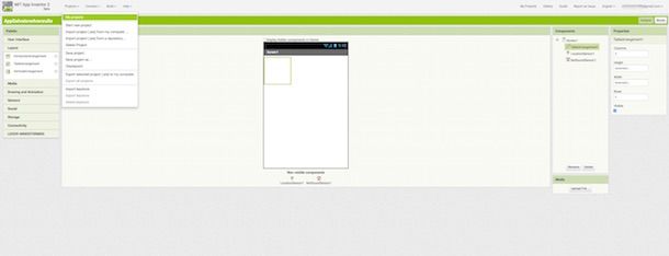 Screenshot che mostra come programmare app Android