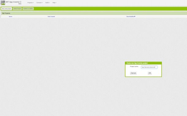 Screenshot che mostra come programmare app Android