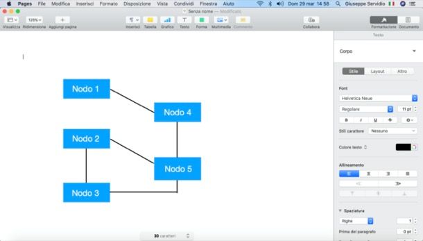 Creare mappa concettuale con Mac