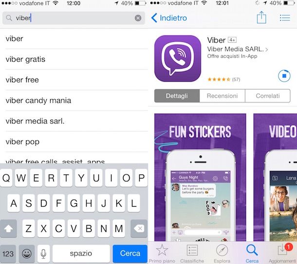 Screenshot che mostra come scaricare Viber gratis