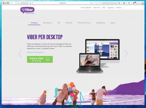 Screenshot che mostra come scaricare Viber gratis