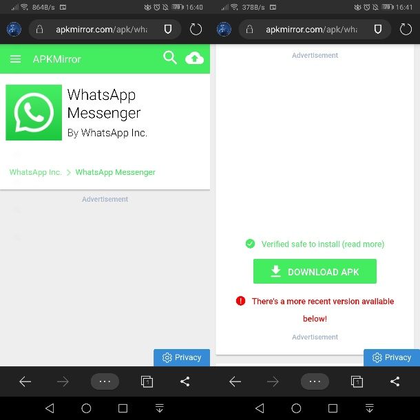 WhatsApp su APKMirror