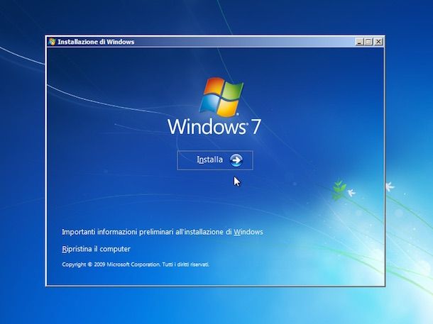 Screenshot che mostra come formattare PC Windows 7