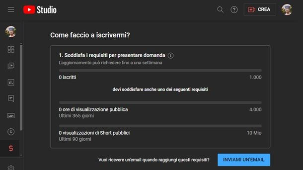 Diventare partner YouTube