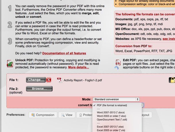 Come convertire file PDF in Excel