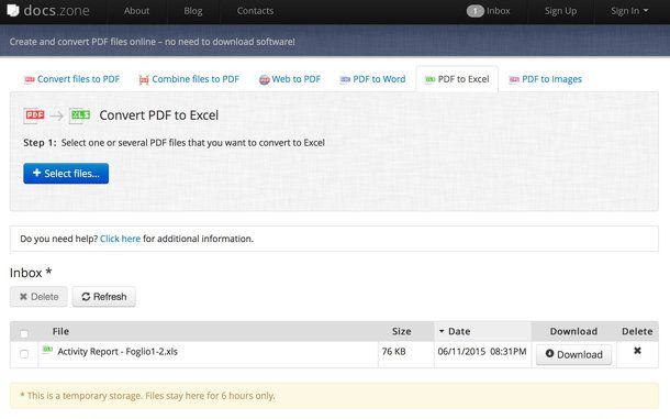 Come convertire file PDF in Excel