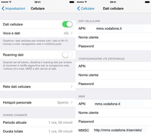 Come configurare Internet Vodafone su iPhone/iPad