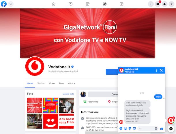 Facebook Vodafone