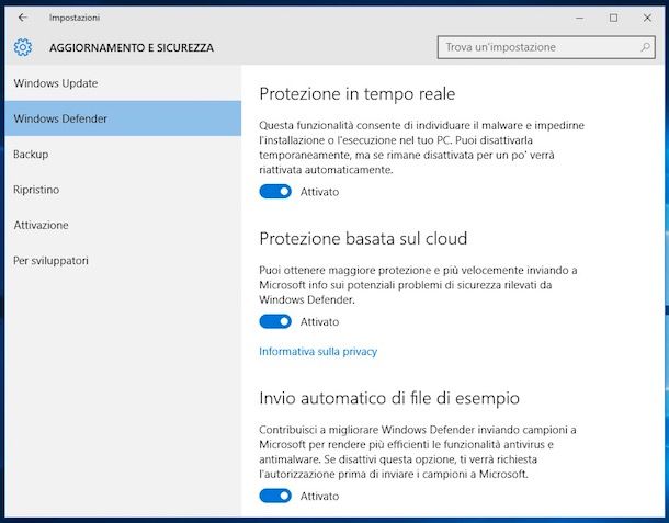 Come disinstallare Windows Defender