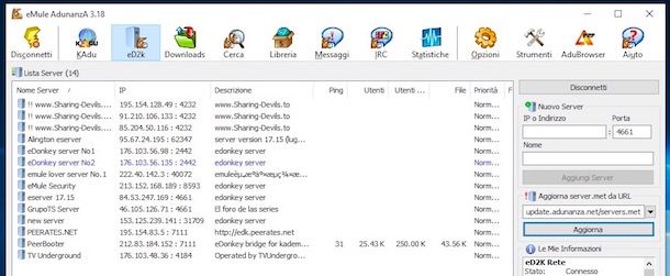 Come aggiornare lista server eMule