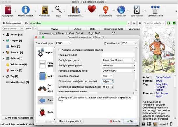 Come convertire file ePub in PDF