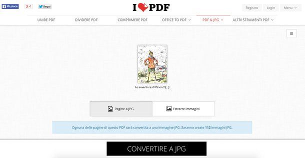Come trasformare un file PDF in JPG