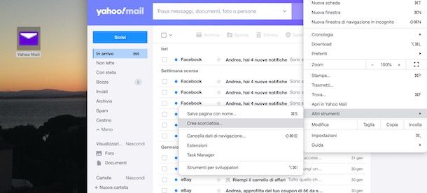 Mettere icona Yahoo sul desktop