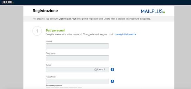 Come creare email Libero con Mail conPlus