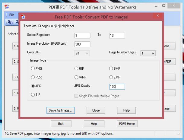 Come convertire PDF in JPEG