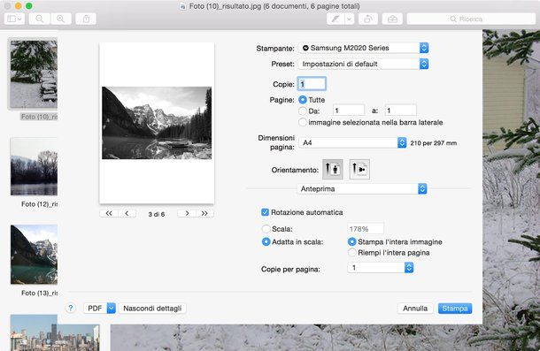 Trasformare foto in PDF su Mac