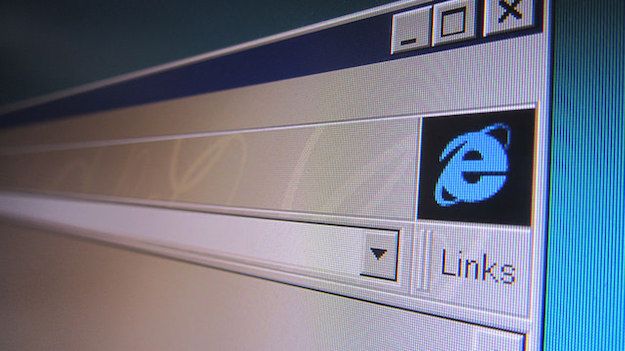Foto che mostra il logo di Internet Explorer nella finestra del browser