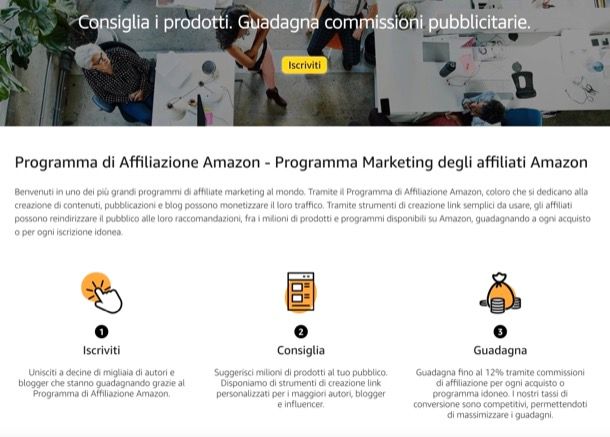 Programma di affiliazione Amazon