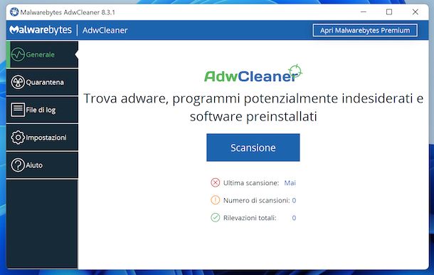 Controllare la presenza di malware