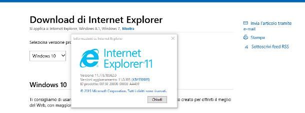 Come installare Internet Explorer 11 su Windows 10