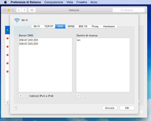 Cambiare DNS Fastweb su Mac