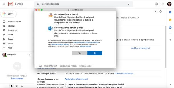 Sincronizzare messaggi in entrata da Gmail ad Outlook