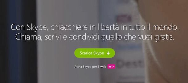Screenshot che mostra come scaricare Skype gratis italiano
