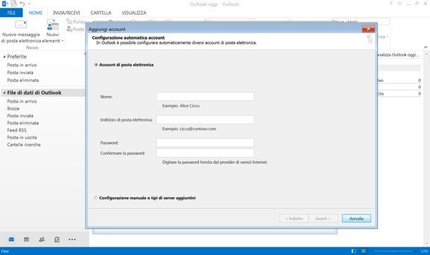 posta pec aruba con outlook