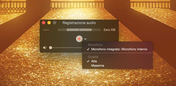 Quick Time Player registrazione audio