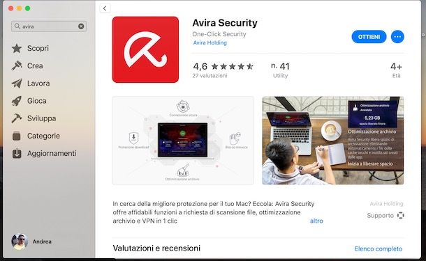 Scaricare Avira dal Mac App Store