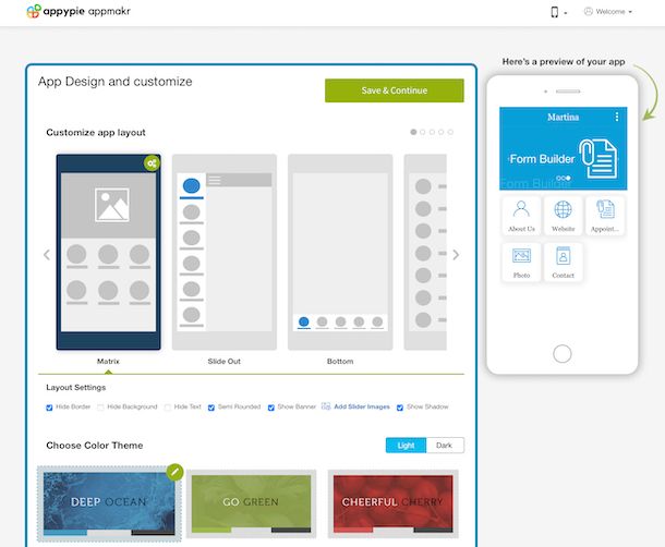 App Builder di Appy Pie