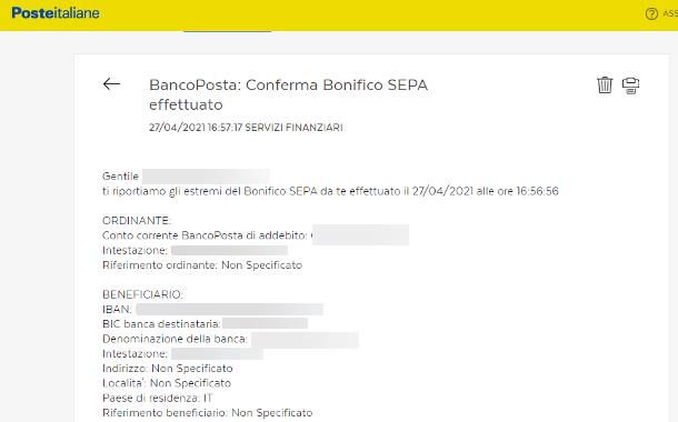 Come stampare bonifico online