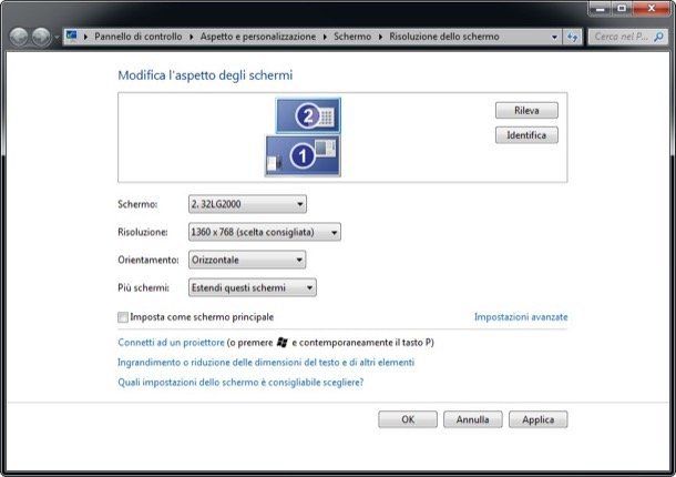 Come connettere PC a TV