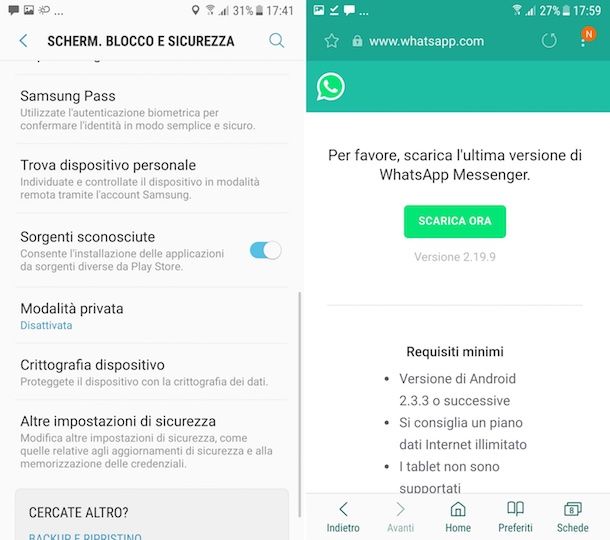 Come scaricare WhatsApp gratis per Samsung