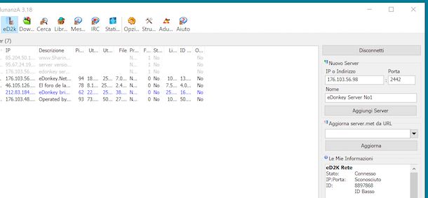 Aggiornare server eMule AdunanzA