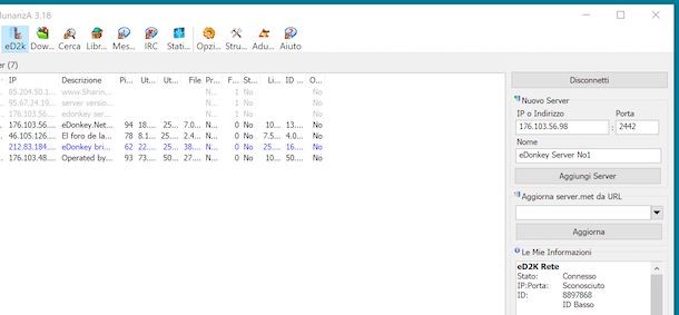 Aggiornare server eMule AdunanzA