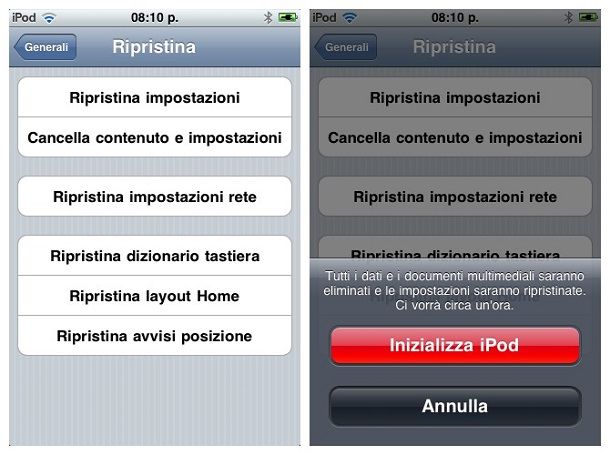 Come resettare iPod alle impostazioni di fabbrica