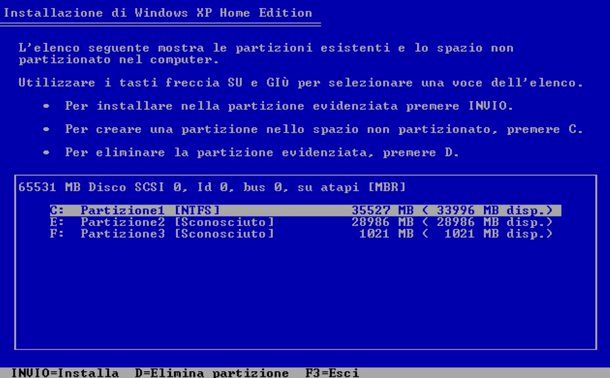 Come formattare XP