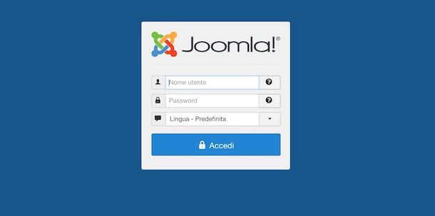 Accedere al pannello di Joomla